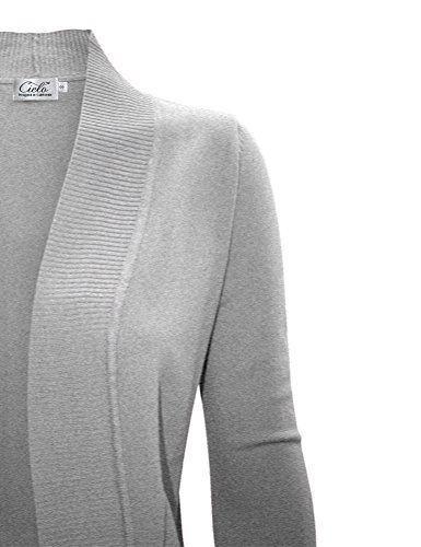 Image of Cielo Women's Solid Basic Open Front Pockets Knit Sweater Cardigan
