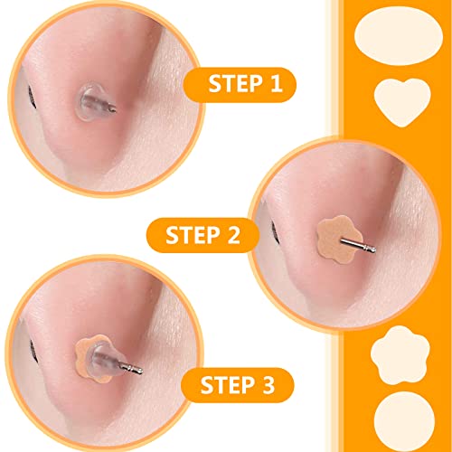 5 Sheets (120Pcs) Earring Support Patches Foam Earring Lifters Invisible Ear Lobe Support Pads Earring Backs For Large Heavy Earrings Types Stabilizers, 4 Styles, Skin Color #TOP6