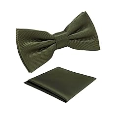 Olive Green Bowtie+pocket Square