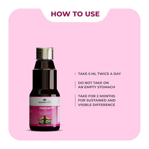 Image of SONARK'S NISARGA HERBS FemEase Ayurvedic Syrup (150ml) - Natural Menstrual Relief & Hormonal Balance Tonic - With Ashoka, Shatavari & Aloe Vera for PMS, Cramp & Bloating Support