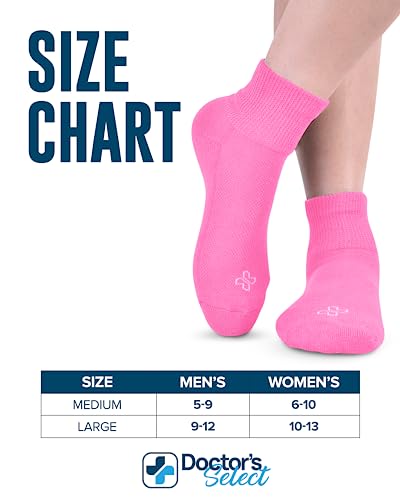 Doctor's Select Diabetic Socks For Women And Men - 4 Pairs | 1/4 Length Diabetic Socks Women | Womens Diabetic Socks | Wide Socks For Women #TOP5