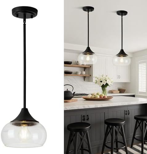 2 Pack Pendant Lights Kitchen Island, Modern Black Pendant Light ...