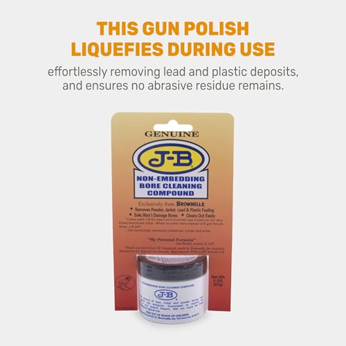 Brownells J-B Non-Embedding Bore Cleaning Compound Gun Barrel Cleaner Solvent Oil-Paste, Gunsmithing Tools Maintenance Cleaning Supplies, 2 oz. (57g) Jar