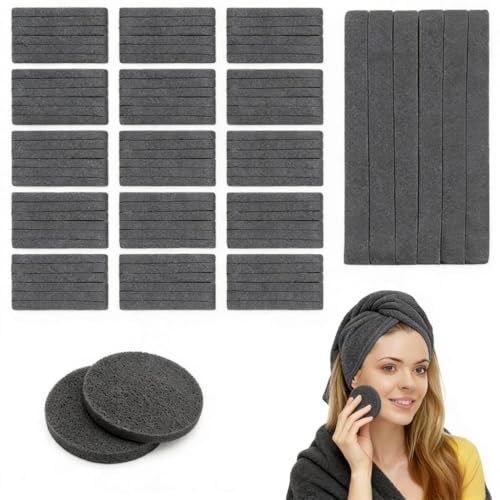KarsJeGu 120 PCS Compressed Facial Sponges, Natural Cellulose Face Cleaning