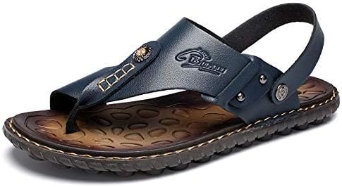 Mens Sandals Indoor and Outdoor Beach Flip Flop Casual Thong Leather Slip On Two uses Athletic Slipper Soft - Image 4