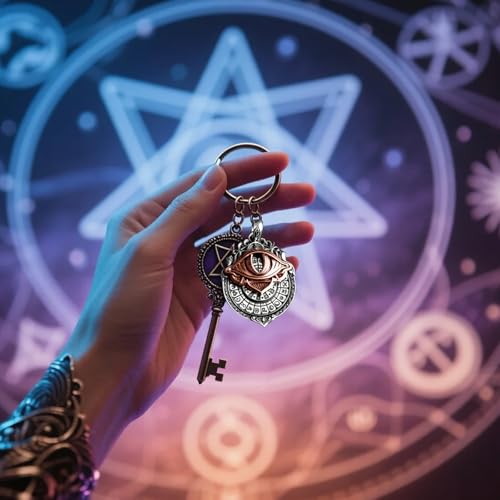 Tarot Vision Spinning Pendant - All-Seeing Eye Necklace, Handmade Tarot Card Symbol Pendant Unisex, Mystic Divination Jewelry, Spiritual Guidance, Fate Insights, Smooth Rotation4