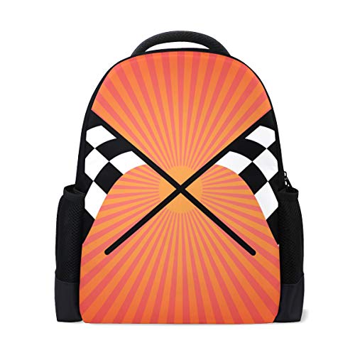 Preisvergleich Produktbild Schulrucksack Büchertasche Daypack Finish Karo Flaggen Sonnenstrahlen Muster Wasserdicht für Schule Reisen Mädchen Jungen