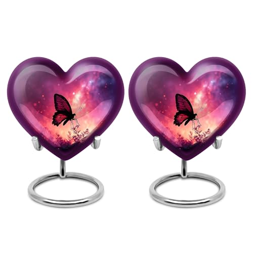 Image of Butterfly Urn Decorative Small Urn for Human Ashes Adult Male 3 Inch 2 Qty | Keepsake Funeral Urns for Mom & Dad Cremation Urns for Women