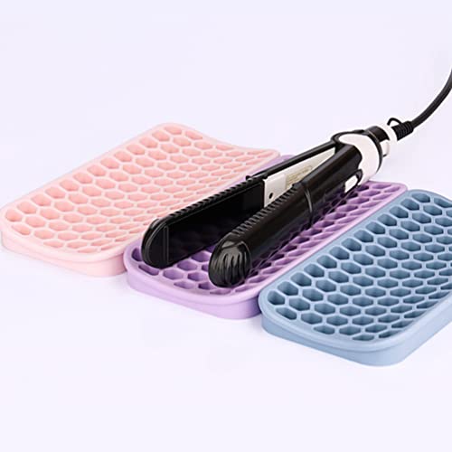 Lurrose 2pcs Heat Resistant Silicone Mat Pad for Hair Tools Non-Slip Flat Iron Holder for Countertop Durable Protective Mat for Curling Iron and Straightener miniatura 3