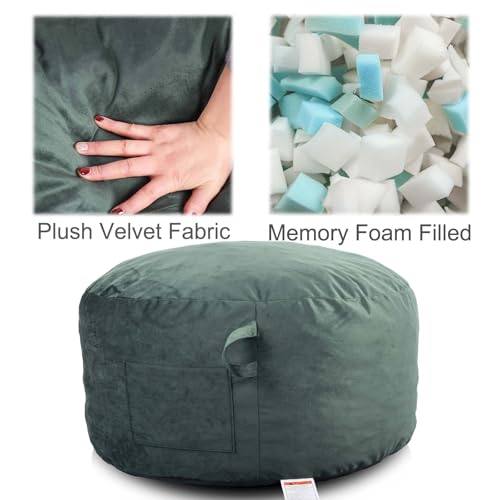 Image of Bean Bag Chairs, Memory Foam Stuffing Bean Bag Chair for Adults /Teens /Kids, Velvet Lazy Sofa Furniture with Removable High-Rebound Memory Foam for Living Room Bedroom College Dorm