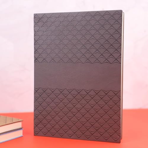 Image of Leather Hard Bound Notebook A5 Journal Diary For Office Use With Mobile & Card Holder Or Pen Loop Dairy For Personal |Ruled Pages With Strap Bookmark Journal Notebook (B129), 200 Pages