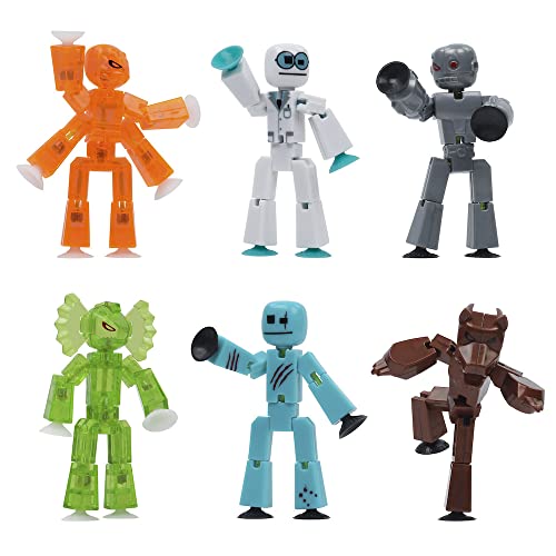 Zing Stikbot Monster Loup-garou et Cyborg Pack de 6 figurines Stikbot à collectionner Monster Animation Stop Motion, idéales pour les enfants à partir de 4 ans