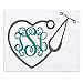 RN or Nurse Heart Stethoscope Monogram Vinyl Decal for Yeti Tumblers Laptops MacBooks Cars Planners Etc