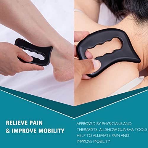 Allshow Bian Stone Gua Sha Tools-Massage Scraping Tool For Soft Tissue Mobilization, Physical Therapy For Back, Legs, Arms #TOP4