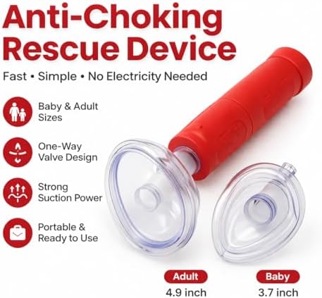 Heimlich Assistant Choking Rescue Device Bag -Lightweight Drawstring Bag for Quick Access Color Red XX20 - 3