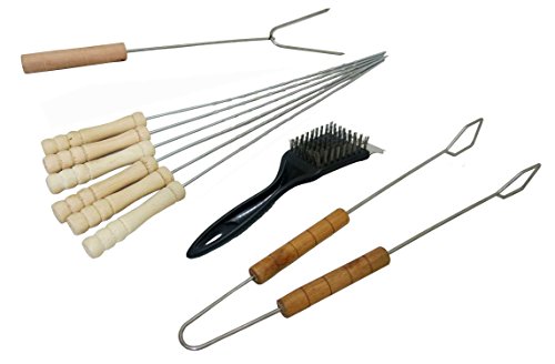 Fabrilla Barbeque Grill Tools Set Combo – (Silver)