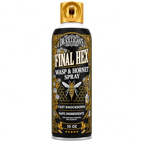 Dr. Killigan's Final Hex Wasp and Hornet Spray - Aerosol Bug & Flying Insect Spray, Reaches up to 15 ft (10 oz)