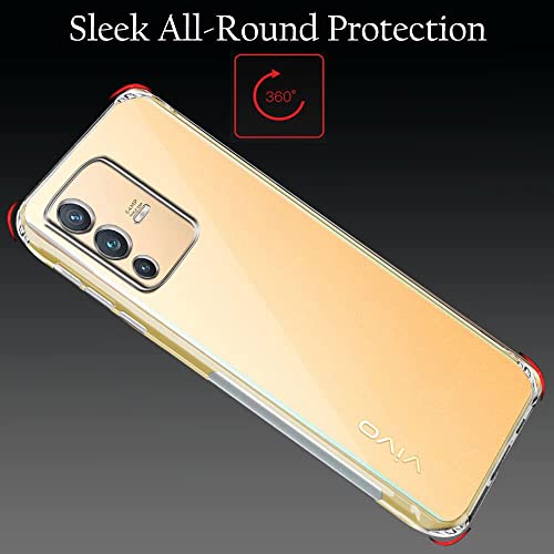 Image of TheGiftKart Best Camera Protection Back Cover Case for Vivo V23 5G | Ultra Clear Soft Case | Inbuilt Dust Plugs & Anti-Slip Grip | Slim & Protective Back Case for Vivo V23 (Silicone | Transparent)