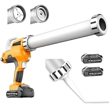 Cordless Caulking Gun, Electric Caulk Adhesive Gun with LED Light, 6 Adjustable Speed, Dripless Adhesive Caulk Gun Kit for Filling, Sealing, Repair Included Battery