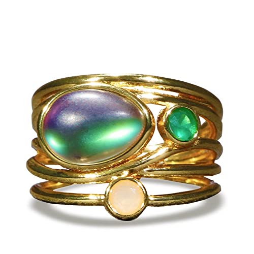 Anneau pour les femmes forme ovale lune bague pour vos soirées