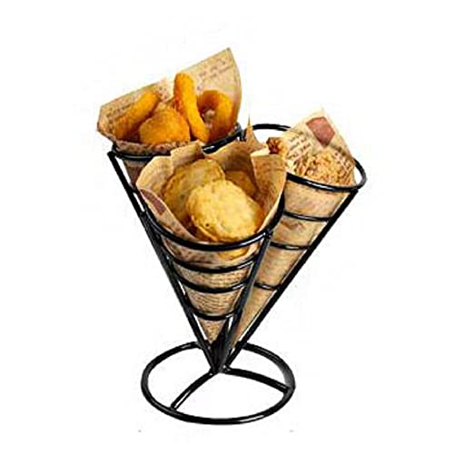 MIAO JIN Ständer für 3 Kegel, für Pommes Frites, Kegel, Frittierhalter, Metallkegel, Snack, gebratenes Huhn, Präsentationsständer, Drahtständer für Küche, Restaurant, Partyzubehör