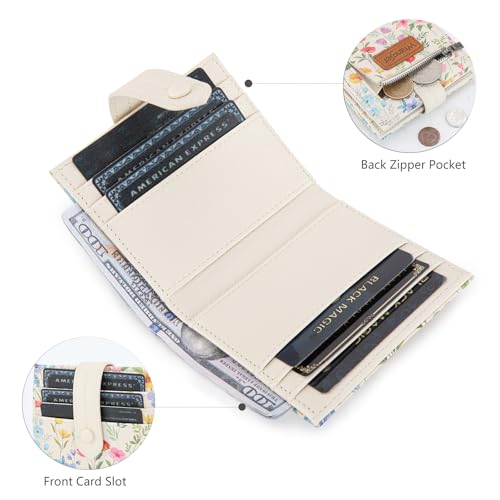 Image of Montana West X Wrangler Womens Small Wallet Bifold Slim Card Wallet RFID Minimalist Cash Organizers with Zipper Coin Pocket