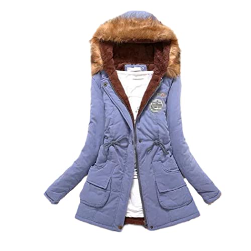 Doudoune femme étudiante contre le froid glacial : manteau épais en coton et laine isolante