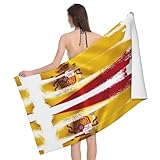 Qwvbn Toalla de baño absorbente con estampado de bandera de España, suave y agradable al tacto, ligera y de secado rápido para baño y playa