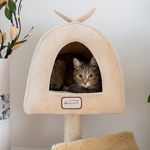 Armarkat X3007 Cat Condo, Real Wood Cat Scratching Post With Plush Condo, Cuddle #TOP2