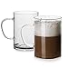 LUXU Glas-Kaffeetassen, 2er-Set, große weite Öffnung, Mokka-Heißgetränke-Tassen (530 ml), klare Espressotassen mit Griff, bleifreies Trinkglas, perfekt für Latte, heiße Schokolade, Tee und Saft