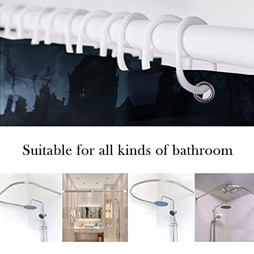 Halloween Shower Curtain, Pumpkin Shower Curtain, Waterproof Black Backdrop Bath Room Shower Curtain With Hooks, Scary Halloween Bathroom Decor #TOP4