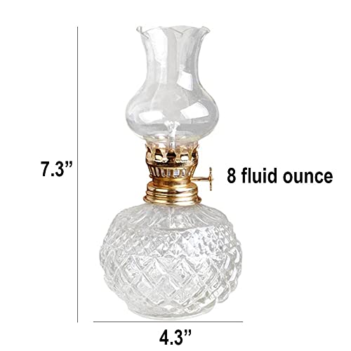 Ofilles 8 Fluid Ounce Large Capacity Oil Lamps For Indoor Use, Oil Lamp Wicks With Fire Control Knob, Kerosene Lamp Oil Lamps/Lanterns, Hurricane Lamp With Adjustable Fire Wick (1) #TOP1