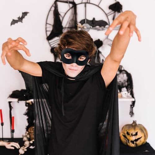 Lyivisk Venezianische Maske Schwarz Herren Maskenball Maske aus bequemem Stoff für Karneval Halloween und Mottoparty Klassische Gesichtsverkleidung im Vintage Stil