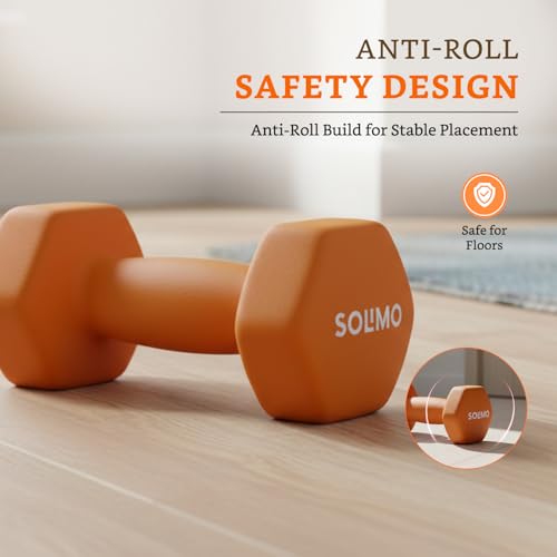 Image of Amazon Brand - Solimo Neoprene Dumbbell 4 Kg, Set of 2 (Orange)