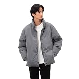 [コムサイズム] ポリエステル タッサー 機能中綿 スタンドカラーブルゾン 47-21DM06-205 グレー M