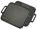 Bayou Classic 7442 14-in Cast Iron Reversible Square Griddle Features Flat Side and Ribbed Grill Side Perfect For Large Batch Breakfast Burgers and Grilled Sandwiches Steaks and Chicken