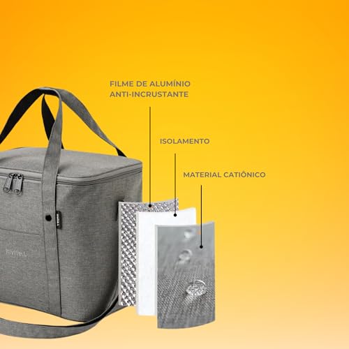 GMTA Bolsa Térmica Grande À Prova de Vazamento Quente e Frio Marmita Lancheira Trabalho Academia Via