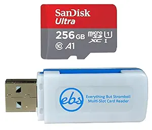 SanDisk 256GB Ultra MicroSD Card for Lenovo Tablet Works with IdeaPad Flex 5, Yoga 9i, Flex 3 (SDSQUA4-256G-GN6MN) Class 10 Bundle with (1) Everything But Stromboli SD & Micro SDXC Memory Card Reader