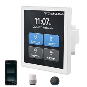 LANBON L10 Large LCD Smart Light Switch, Custom Display & Icons, 1/2/3/4 Gang & Curtain, 2.4GHz WiFi, Works with Alexa & Google Home, Motion Wake Screen, No Dimmer, Neutral Wire Required,L10-HS