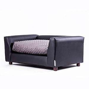 Keet Moots Leatherette Dog Sofa, Faux Leather Pet Sofa, Deluxe Sofa Pet Bed, Comfortable Sofa for Dogs, Easy to Coordinate, Durable, Stylish and Easy to Clean Dog Sofas, Charcoal, Medium Keet Moots Leatherette Dog Sofa Faux Leather Pet Sofa Deluxe Sofa Pet Bed Comfortable Sofa for Dogs Easy to Coordinate Durable Stylish and Easy to Clean Dog Sofas Charcoal Medium