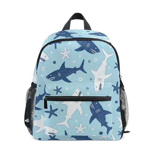 Sac à dos enfants motif requin et carte marine avec bretelles ajustables