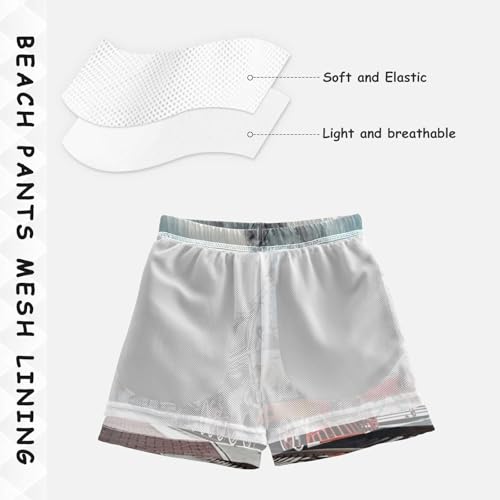 Pigsaly Boys Swim Trunks 3D Old Black Soviet Steam Train Boys Board Shorts Swimsuit Swimwear Summer Bathing Suit 5T4