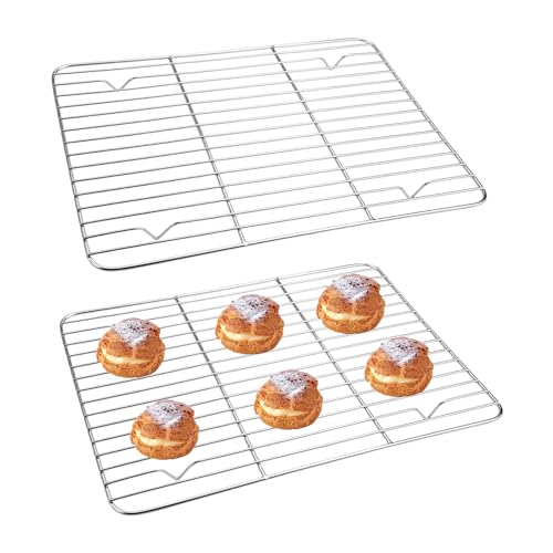 TESSTSY 2 Pièces Grille de Refroidissement, 29.3x22.3x1.5 cm Grille Patisserie, Grilles de Refroidissement Rectangulaires en Acier Inoxydable, pour Refroidir...