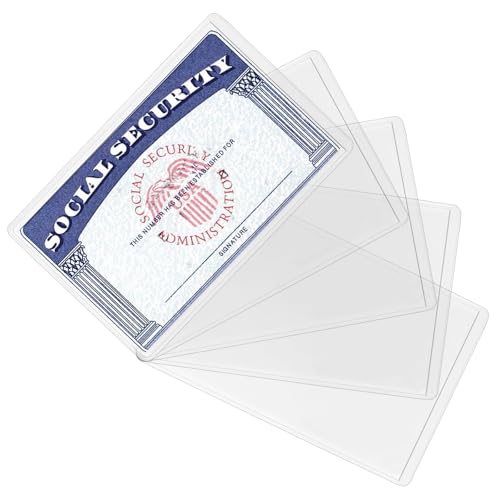 Sooez 5 Pack New Medicare Card Holder Protector Sleeves 12Mil Clear PVC Soft Water Resistant Medicare Card Protector Sleeves for New Medicare Card Credit Card Business Card Social Security Card