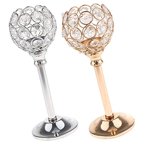 2 peças castiçal de cristal mosaico castiçal para chá candelabro castiçal M/1090