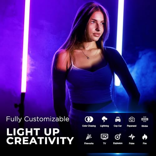 Mettlelite TLX4C RGB Tube Light, Full Color RGBWW LED Video Light Stick with APP DMX Control, 4ft 2800K-8000K, Customizable Light Effects, Rechargeable, CRI97+ TLCI98+ for Studio Photography Video by Mettlelite - Used condition - Image 2