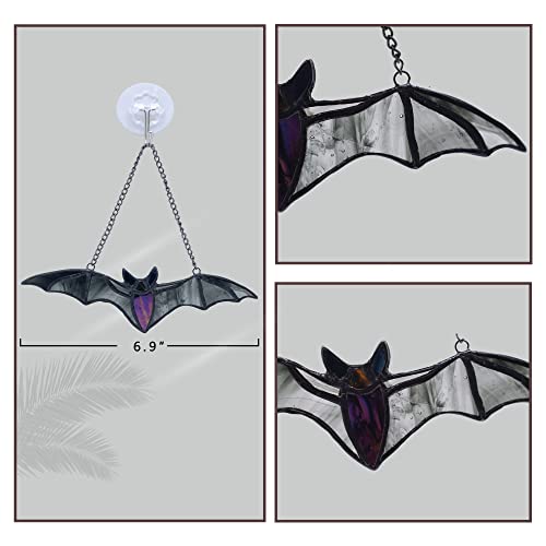 Lolitarcrafts Halloween Bat Stained Glass Window Hangings Stained Glass Bat Suncatcher For Window Decor #TOP1