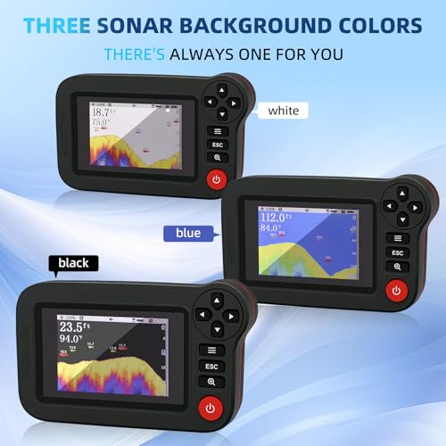 Portable Fish Depth Finder, Wireless Kayak Fish Finder, Rechargeable Castable ice Fishing fishfinder with Sonar Transducer and TFT LCD Display, 105° Beam Angle & 2.6-164 FT, for Shore, Sea ＆ Kayak - Thumbnail 5