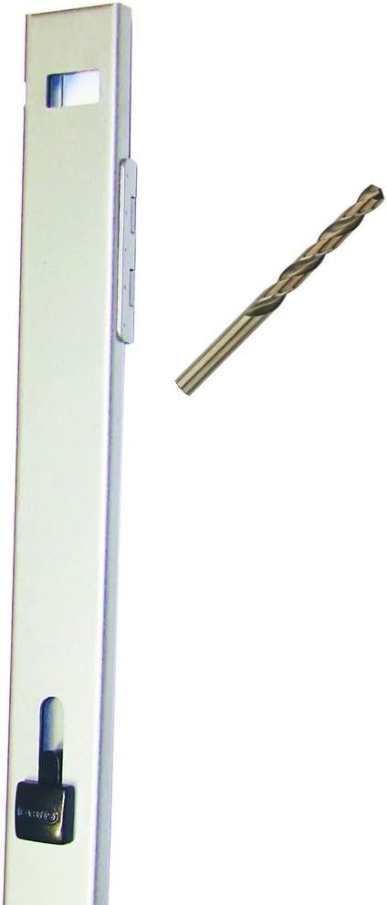 File Cabinet Locking Bar. Fits 4 Drawer File Cabinets. Includes Cobalt Drill Bit. (Gray)