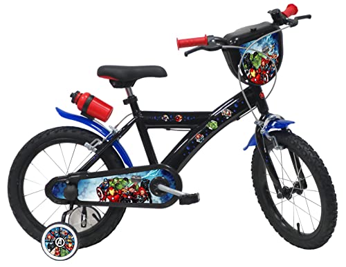 Vélo ATLAS Jungen Kinderfahrrad 16 Zoll Avengers/Marvel Fahrrad, Schwarz
